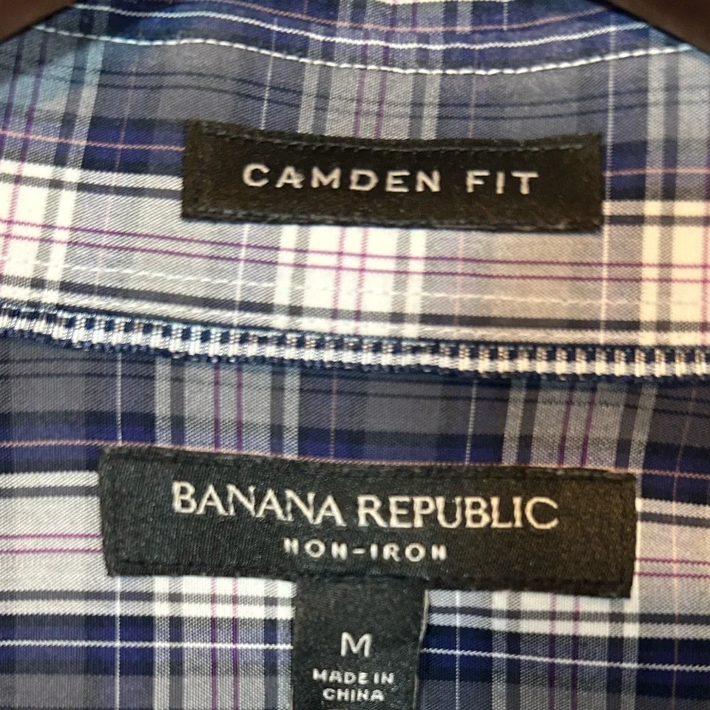 Banana Republic Plaid Button Up Shirt Size Medium